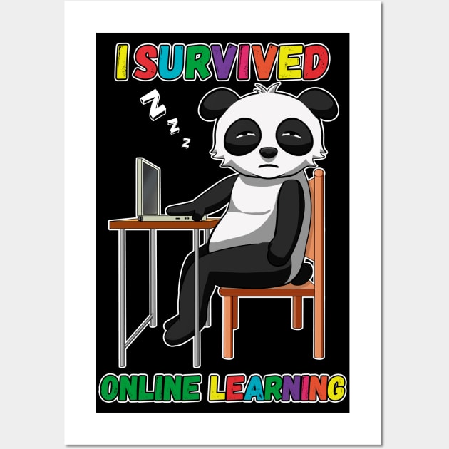 I Survived Online Learning - Panda Lovers Wall Art by Dener Queiroz